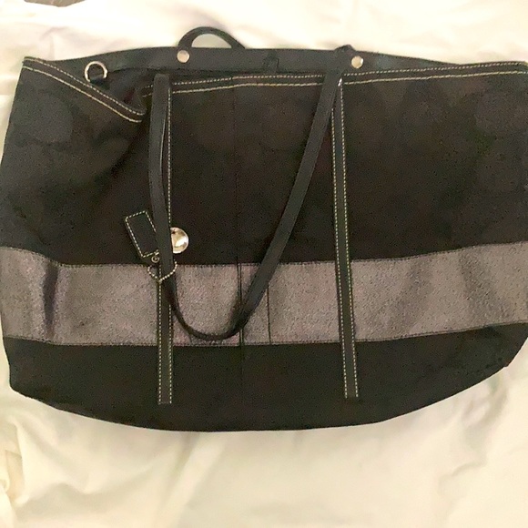 Coach Signature stripe tote - black - Picture 2 of 4